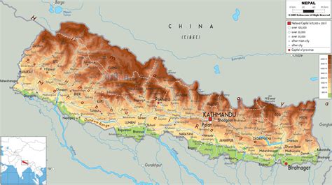 Physical Map Of Nepal - Draw A Topographic Map