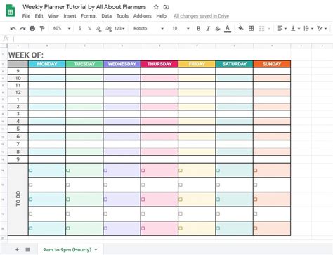 How to make a weekly planner using Google Sheets (free online tool)