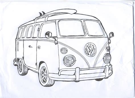 Kombi Surf | Desenhos de kombi, Desenhos de carros, Carros para colorir