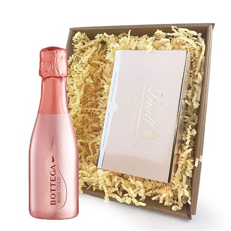 Mini Bottega Rose Gold Prosecco 20cl Champagne and Chocolates In Tray ...