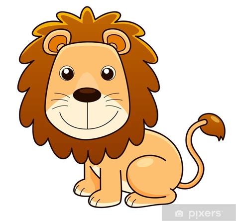 Poster illustration of Lion cartoon Vector - PIXERS.CA