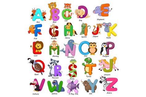 Cartoon Animal Alphabet Chart High Res Vector Graphic Getty Images ...