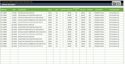 Procurement Tracking Excel Template Free Download