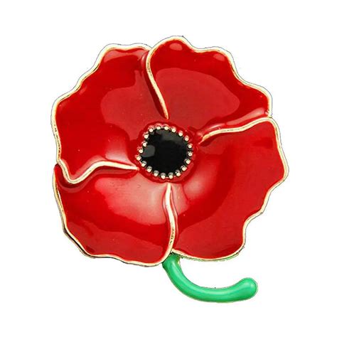 100PCS Poppy Pin Badges Brooches Enamel Engraved Four Petals Hero ...