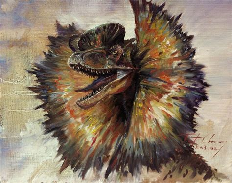 Beautiful Dilophosaurus painting. | Dilophosaurus, Dinosaur pictures ...