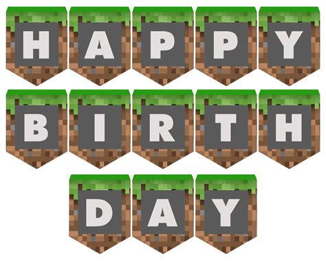 Minecraft Birthday Card Printable