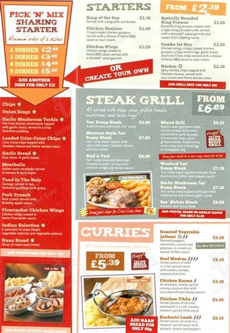 Menu at George & Dragon pub & bar, Stockport, 422 Manchester Road