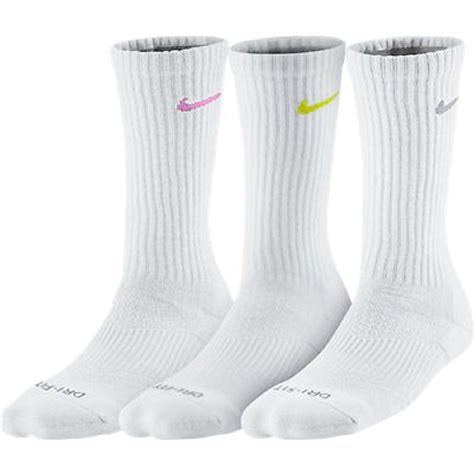 Nike - Nike womens Dri-FIT 3PK athletic socks White 6-10 Medium ...