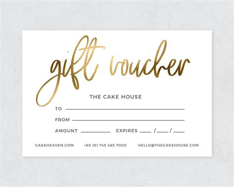 Gold Gift Voucher Template / Editable Gift Certificate - Etsy | Gift ...