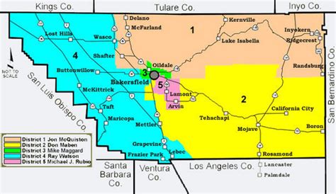 Kern County District Supervisor Areas Map - Bakersfield Ca • mappery