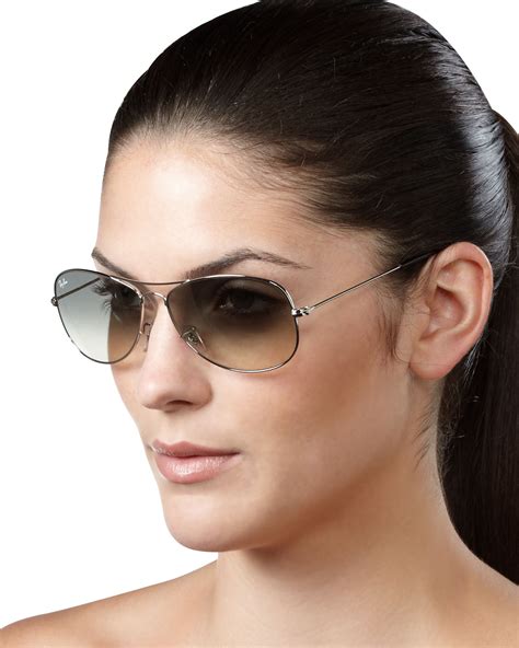 Ray-ban Aviator Sunglasses Silver in Black | Lyst