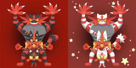 Litten Evolution + Shiny by Mockingbyrd on DeviantArt