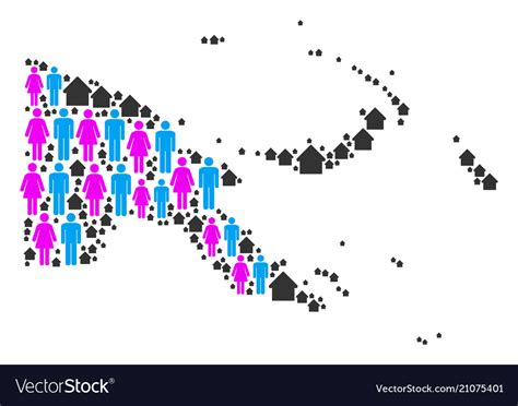 Population papua new guinea map Royalty Free Vector Image