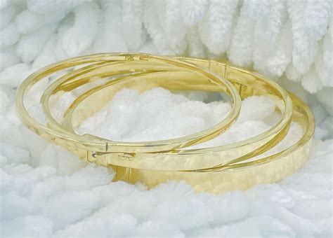 Genuine 10K Gold Bangle Bracelet 7inch Ladies Gold Bangle - Etsy