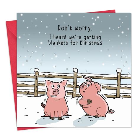 Merry Christmas Card with Pigs In Blankets - Xmas Card - Funny ...