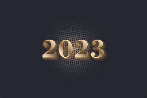 gold color 2023 3d logo design, happy new year 2023 background 11802317 ...