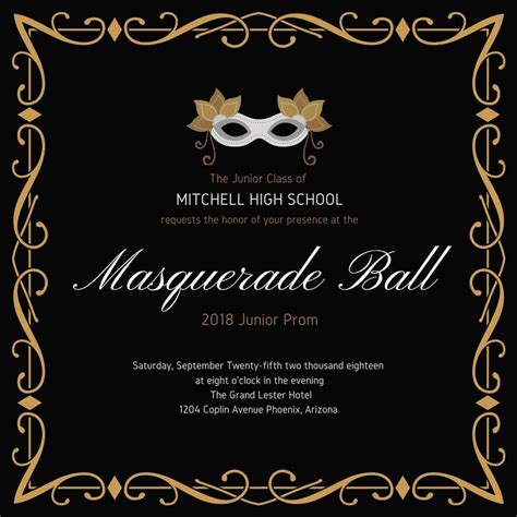 Masquerade Invitations Template Free