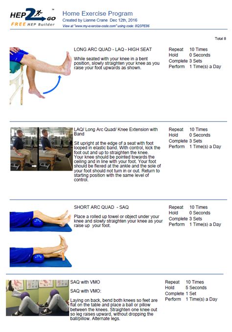 Exercises For Non Weight Bearing Patients - Exercise Poster