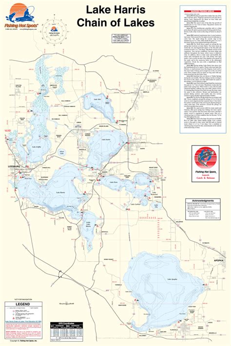 Harris Chain of Lakes Fishing Map, Lake