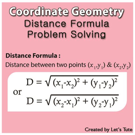 Mathematics - Distance Formula Coordinate geometry (Geometry) by Letstute