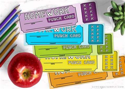 Homework Help || Punch Card Bookmarks - from Somewhat Simple