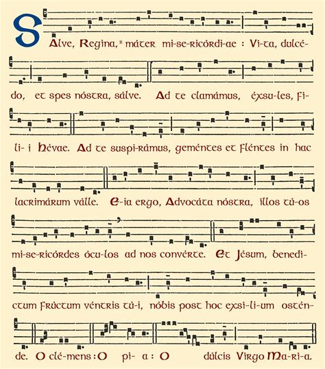 Salve Regina Gregorian Chant Bees & Flowers Music Notes Wall Hanging