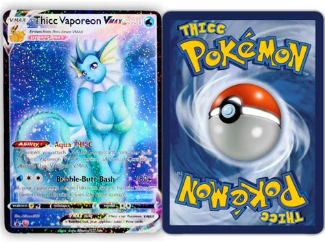 Thicc Vaporeon VMAX Full Art Holo Custom Trading Card - Etsy België