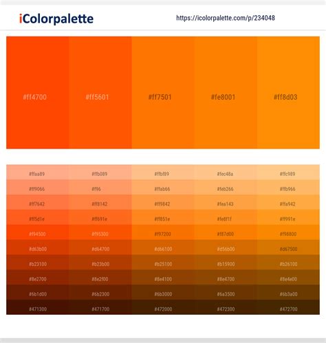 Vermilion – International Orange – Flush Orange – Flush Orange – Pizazz ...