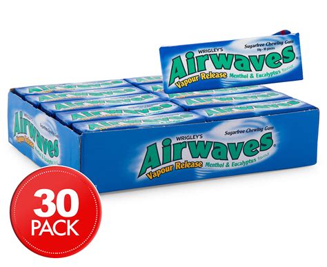 30 x Wrigley's Airwaves Chewing Gum Menthol & Eucalyptus 14g | Great ...