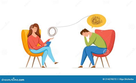 Psychology Therapy Counseling Vector Concept. Cartoon Illustration of ...