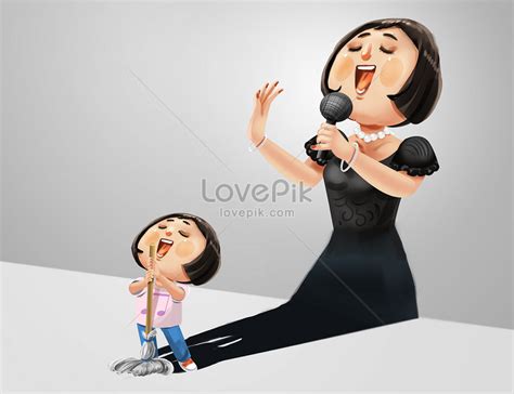 Childhood dream singer illustration image_picture free download ...