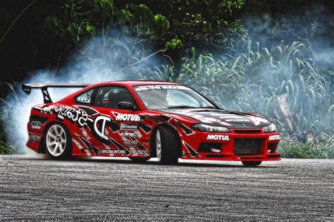 Nissan Silvia S15 Drifting Tuning Red Car Poster | Drifting cars ...