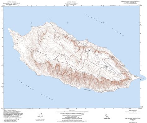 San Nicolas Island topographic map, CA - USGS Topo Quad 33119b4