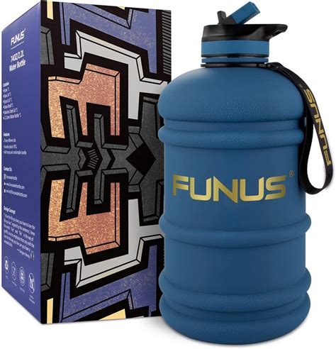 FUNUS Big Water Bottle BPA Free Half Gallon Water Bottle Jug with Straw ...