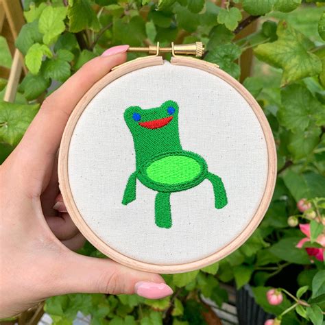 Froggy Chair Animal Crossing Fan Art Mini Embroidered - Etsy