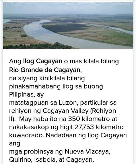 Saang rehiyon matatagpuan ang ilog cagayan na pinka mahabang ilog sa ...