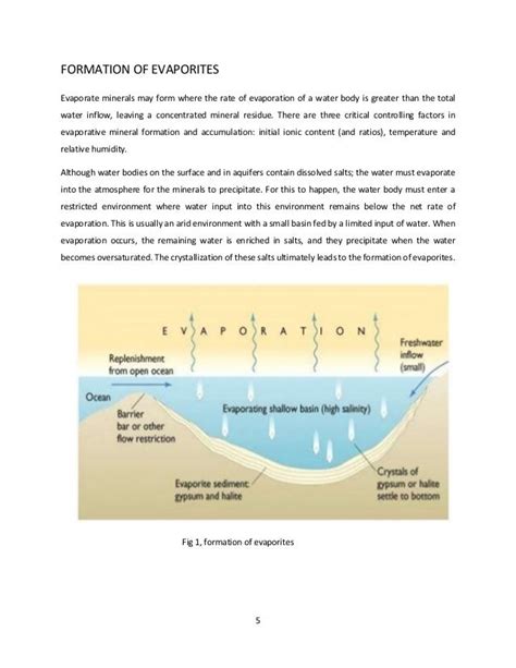 Evaporite mode of formation, characteristics and economic potential