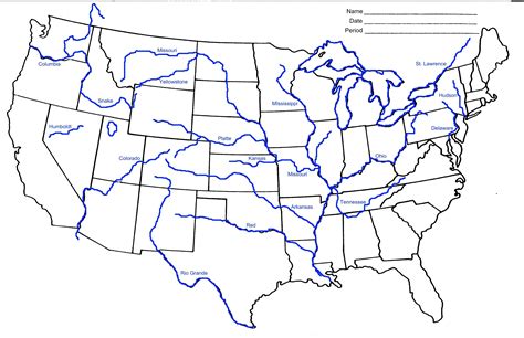 Printable Us Map with Major Rivers Valid Printable Us Map with Rivers ...