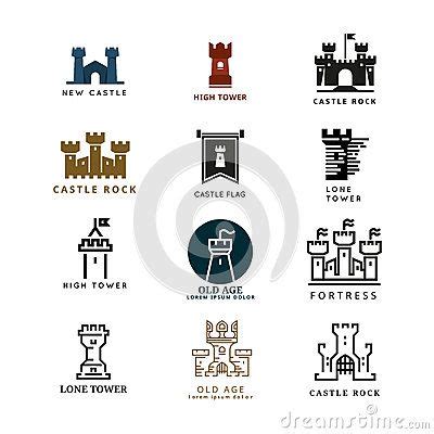 Castle, fortress vector logo set | Logo set, Logo design, Map logo