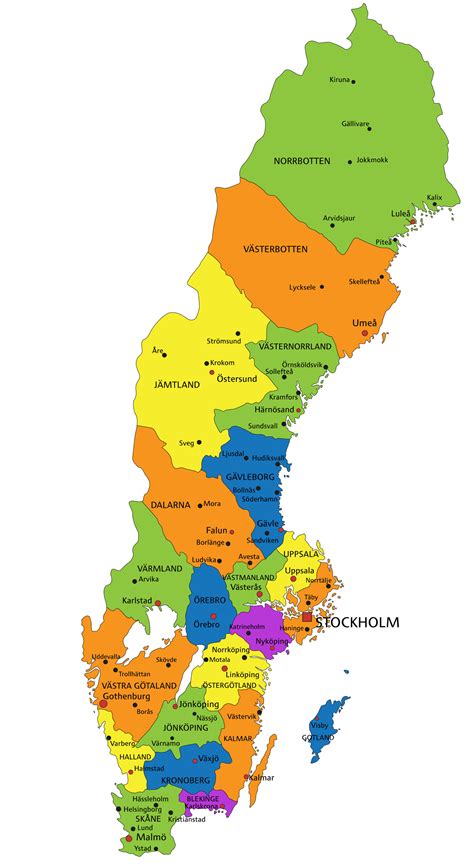 Sweden Political Map | Mappr