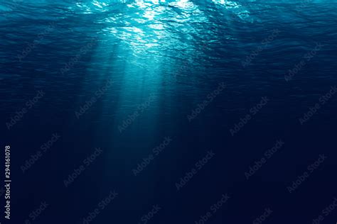 perfectly seamless of deep blue ocean waves from underwater background ...