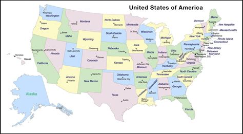 United States Map With State Names And Capitals Printable Best ...