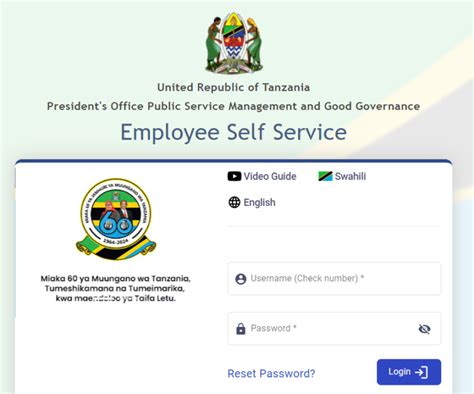 Utumishi ESS Employee Self Services Login|ess.utumishi.go.tz