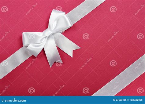 White ribbon whith bow stock image. Image of isolated - 27533165