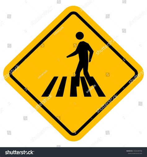 Pedestrian Zebra Crossing Traffic Sign Vector Stock Vector (Royalty ...