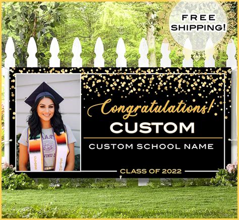 Custom Graduation Banner 2023 Outdoor With Photo Congratulations Banner ...