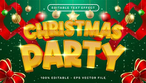 christmas party 3d text effect and editable text effect with christmas ...