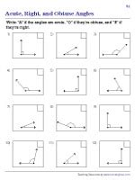 Acute, Right, and Obtuse Angles Worksheets