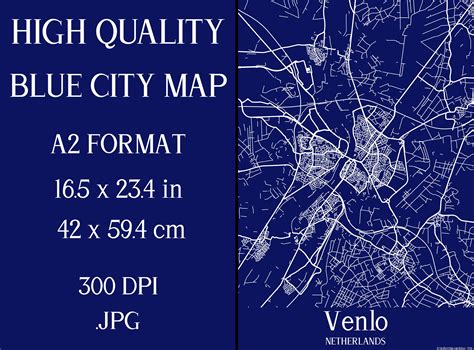 Venlo Netherlands Blue City Map Graphic by Mappingz · Creative Fabrica