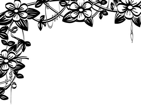 Flower border black and white flower clip art flower border ... | Clip ...